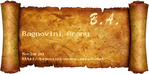 Bagnovini Arany névjegykártya